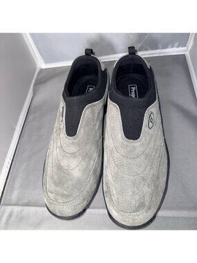 Mens Propet Pewter Wash & Wear Slip-On II Gray Suede Shoes M3850 Size 12 Wide